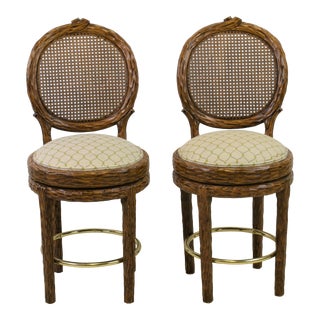 French Country Counter Stools - a Pair For Sale