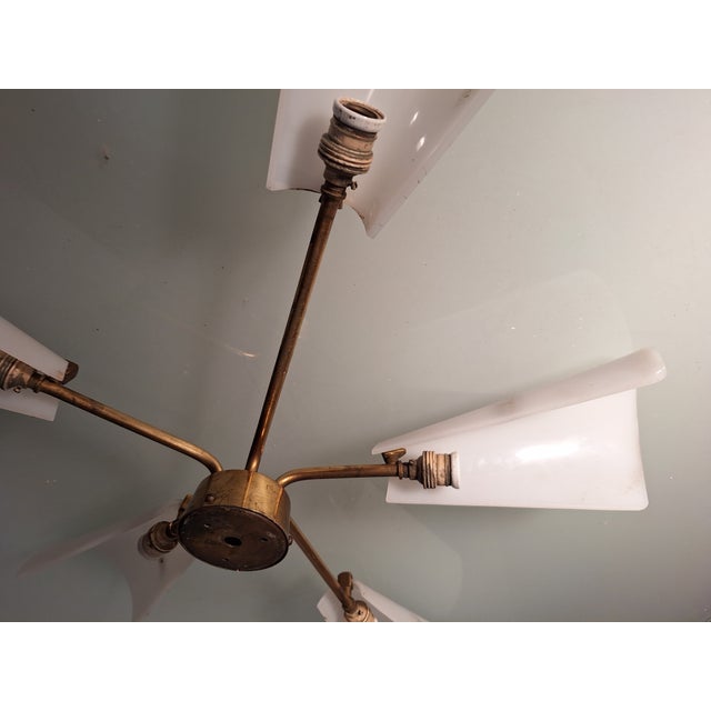 1950s Star-Shaped Wall Lamp in Brass and Acrylic Glass Lumen from Lumen Milano, 1950s For Sale - Image 5 of 10