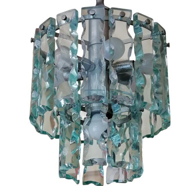Vintage Glass Pendant in the style of Fontana Arte, 1960s, in Flawless conditions. Designed 1960 to 1969 Up to 250V...