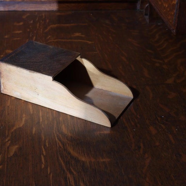 Antique Derby Oak Raised Panel S-Roll Top Desk With Carved Pulls C1920 For Sale - Image 10 of 13