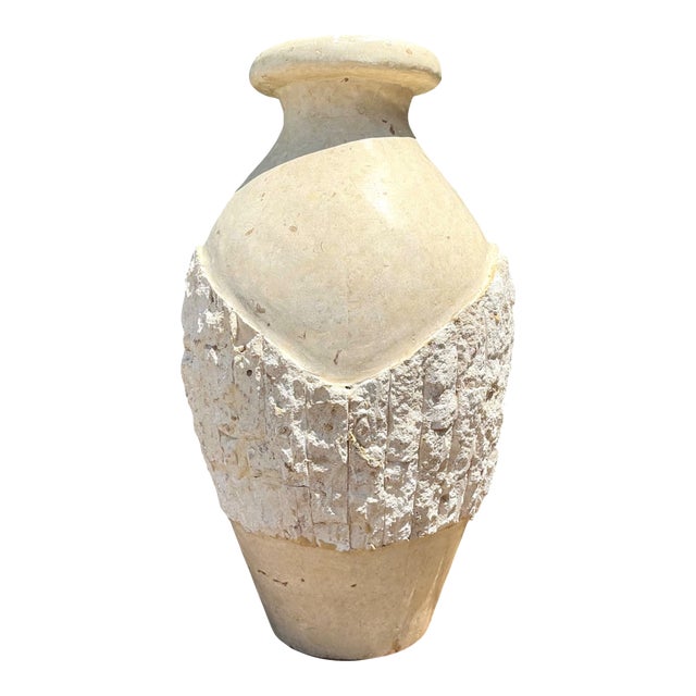 Vintage Tesellated Stone Vase For Sale