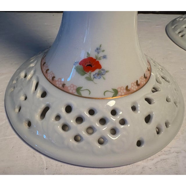 Late 20th Century Oscar De La Renta “Royal Poppy” Porcelain Candlesticks – Pair, West Germany For Sale - Image 5 of 10
