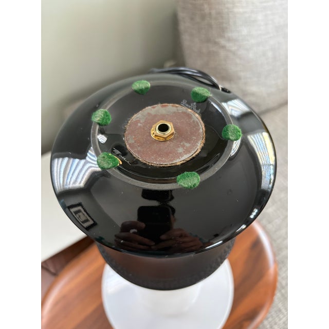 Ceramic Mid 20th Century Tapio Wirkkala Rosenthal Studio Line Black Porcelain Table Lamp For Sale - Image 7 of 9