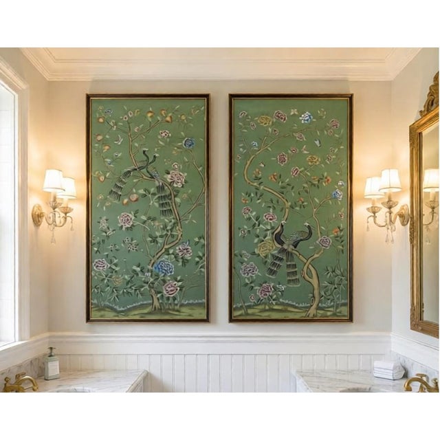 Wall artwork material: Tea Wallpaper Wallpaper handicraft: Digital printed patterns and handmounted it on Tea Wallpaper...