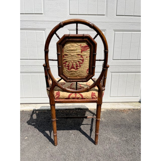 Late 19th Century Faux Bamboo Armchair For Sale - Image 4 of 7
