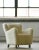 Custom Made 1940's Style Lounge Chair Upholstered in Beige Sheepskin Shearling For Sale - Image 4 of 8