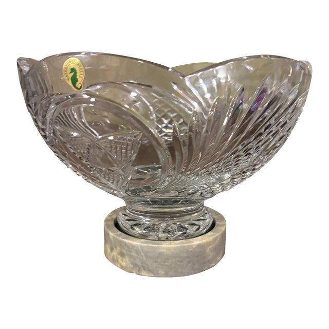 1990s Contemporary Waterford Crystal Connemara Marble "The Heritage of Ireland Bowl" 10in For Sale