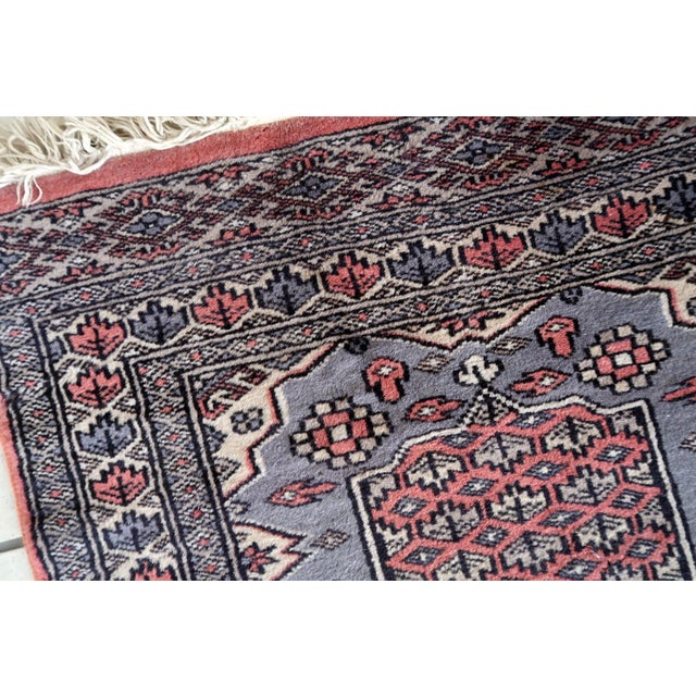 Textile 1950s, Handmade Vintage Uzbek Bukhara Rug 2.1' X 3.1' For Sale - Image 7 of 10