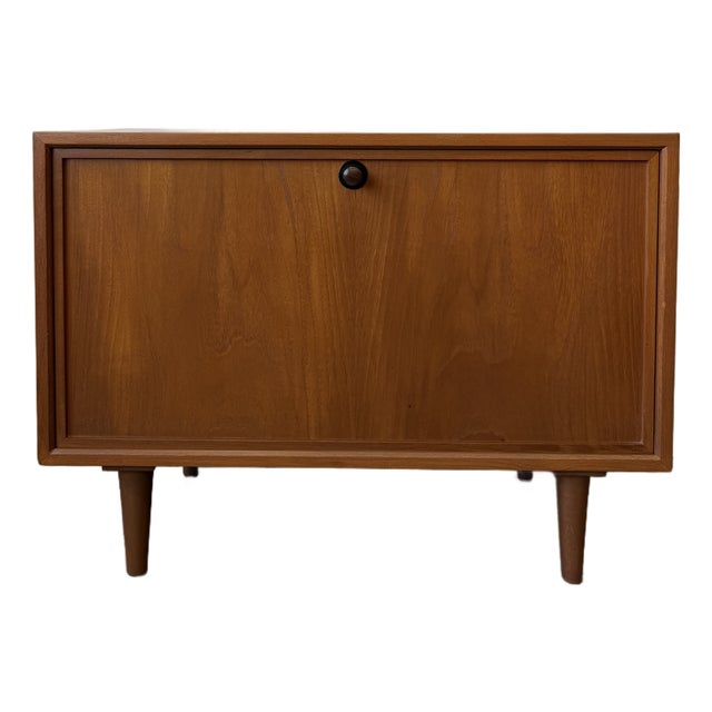 Vintage Danish Teak Drop Door Cabinet For Sale