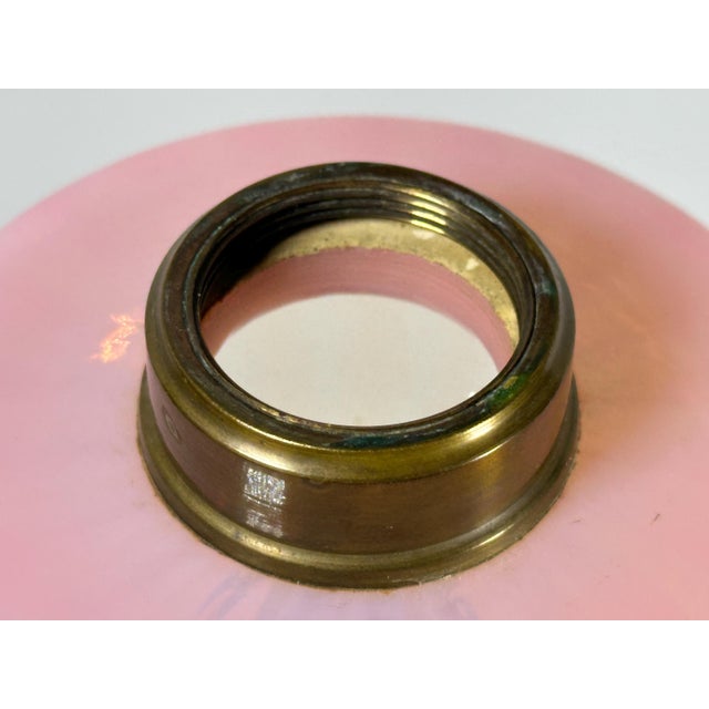 Victorian Oil Lamp: Onyx & Brass Base with Iridescent Art Glass, c. 1870 For Sale - Image 4 of 10