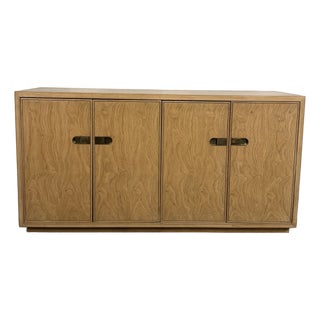 Drexel Preface Campaign Style Credenza With Bar Extending Top For Sale