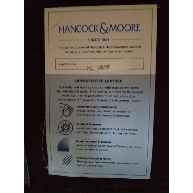 Custom Hancock & Moore Milton Tufted Sofa in Remington Emerald Burnish Leather For Sale In Tampa - Image 6 of 6