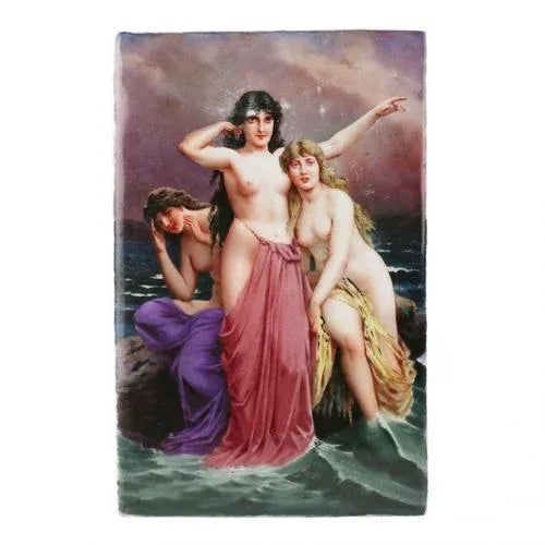 Porcelain Plaque of Naiad For Sale - Image 4 of 4