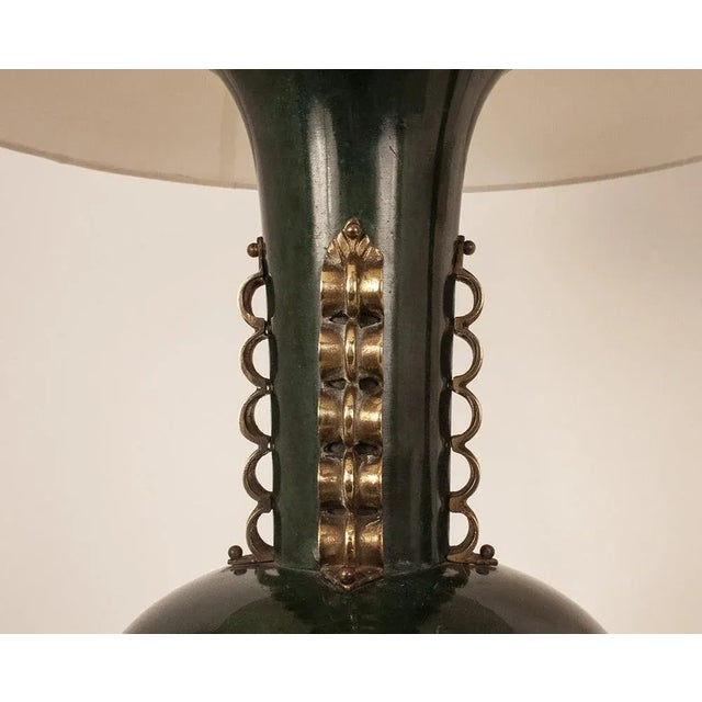 Large Italian Metal and Brass Table Lamps in the Style of Gio Ponti, Set of 2 For Sale - Image 11 of 15