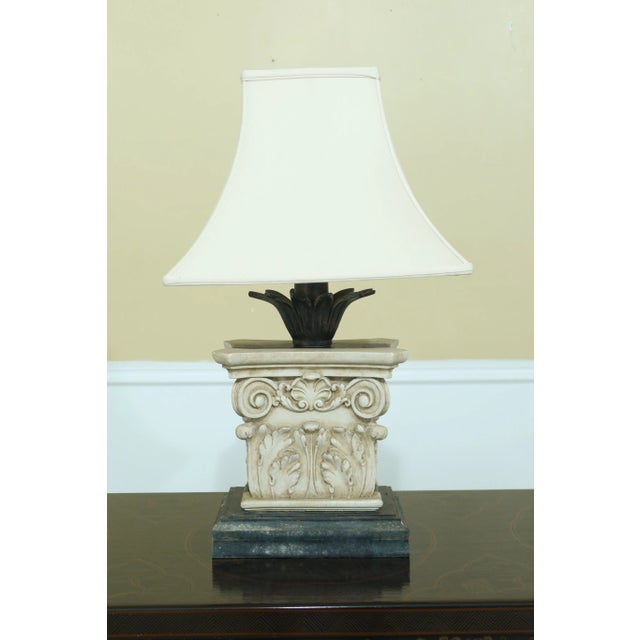 1990s Cambridge Lamps Pillar Lamp W/ Shade For Sale - Image 9 of 9