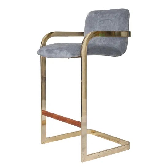 Mid-Century Brass Bar Stool by DIA, 1970s For Sale - Image 4 of 4