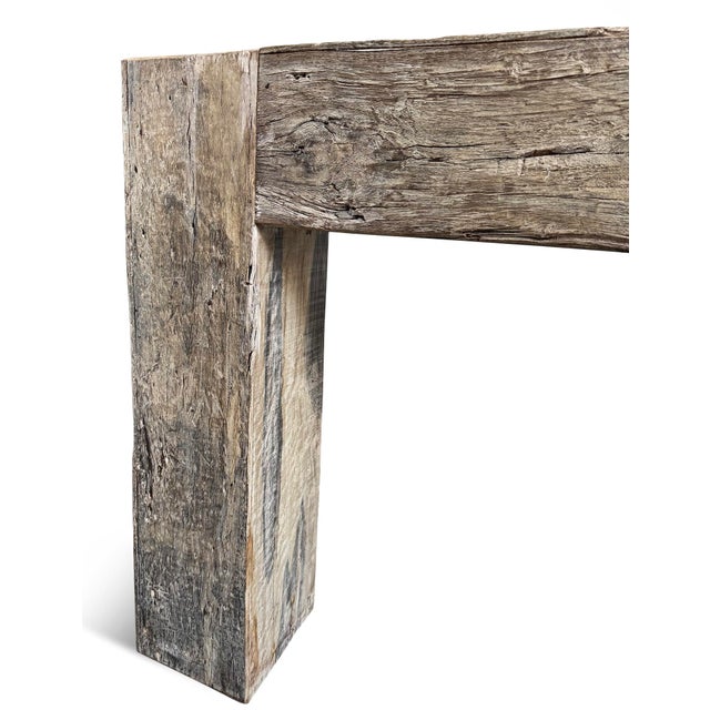 2020s Rustic Salvaged Wood Beam Console Table For Sale - Image 5 of 7