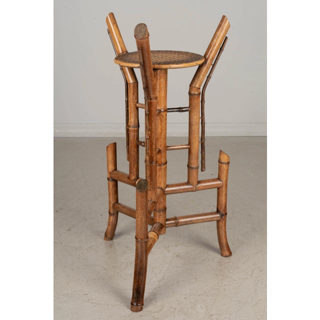 Mid Century French Bamboo & Rattan Plant Stand or Pedestal For Sale - Image 12 of 12