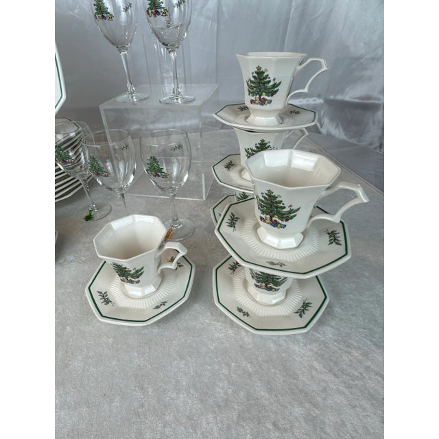 Vintage Nikko Christmastime 50-Piece Dinnerware & Stemware Set - Service for 12 For Sale - Image 9 of 14