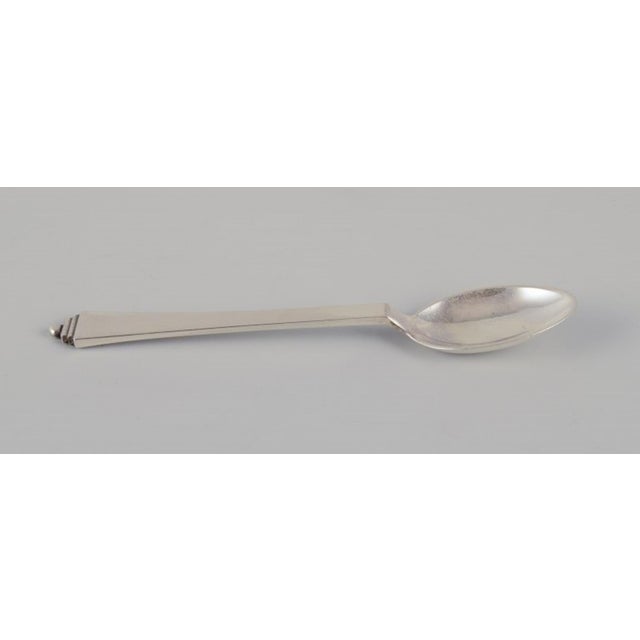Pyramid Teaspoons in Sterling Silver from Georg Jensen, 1930s, Set of 6 For Sale - Image 3 of 6