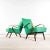 Armchair in Green Geometric Jacquard Upholstery by Jaroslav Šmídek, 1950s For Sale - Image 11 of 11