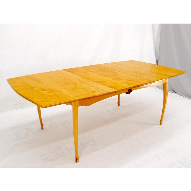 Wood Late 20th Century Solid Curly Maple Table 6 Chairs Bench Hand Made Jointly Studio Dining Set For Sale - Image 7 of 18