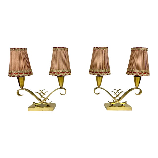 Pair of French Art Deco Table Lamps Attributed to Jules Leleu, Circa 1930 For Sale