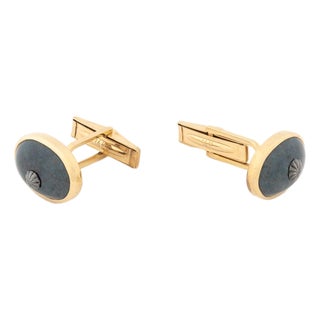 Bloodstone and 14k Yellow Gold Cufflinks For Sale