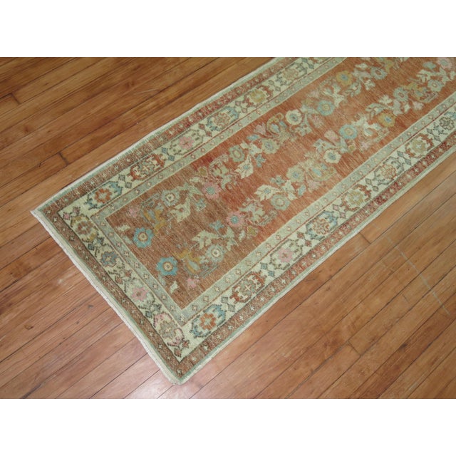Early 20th Century Antique Orange Turkish Floral Runner - 2'4" x 11'2" For Sale - Image 5 of 8