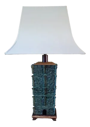 Chinese Taotie Bronze Urn Table Lamp, 1920s