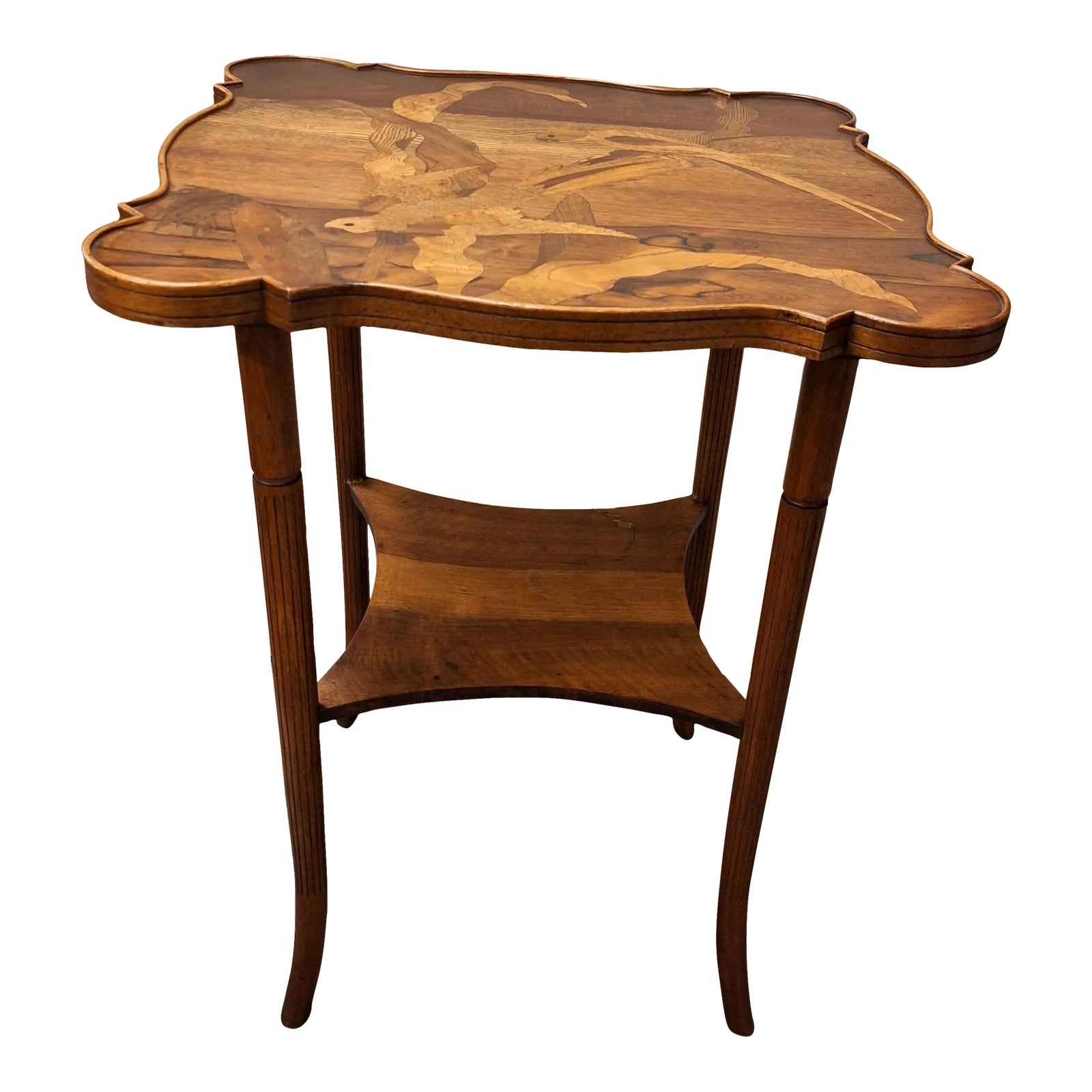 Early 20th Century Antique French Marquetry Two Tier Table Chairish