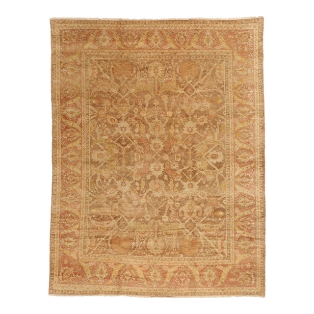Vintage Turkish Oushak Rug, 08'11 X 11'09 For Sale