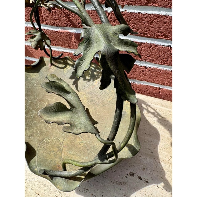 Large 16 1/2” Fine Antique Cold Painted All Bronze Basket For Sale In West Palm - Image 6 of 11