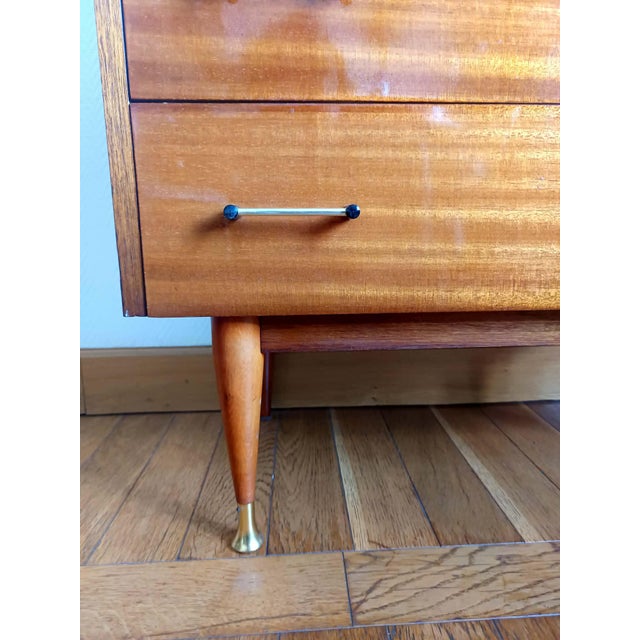 Black Mid-Century Splayed Leg Chest of Drawers, 1950s For Sale - Image 8 of 14