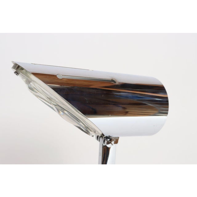 Vintage Italian Chrome and Glass Collapsible Table Lamp by Oscar Torlasco For Sale - Image 15 of 18