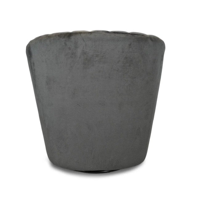 2020s Slate Grey Velvet Swivel Chair For Sale - Image 5 of 11