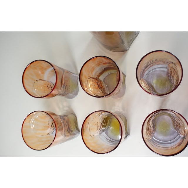 1960s Italian Glass Murano Jug Set by Toni Zuccheri for VeArt, 1970s, Set of 7 For Sale - Image 5 of 12