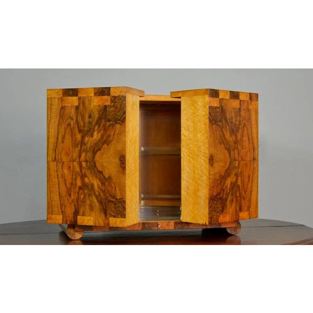Brown Art Deco Walnut Countertop Bar Cabinet from Albicocchi & Frediani, Italy, 1920s For Sale - Image 8 of 13