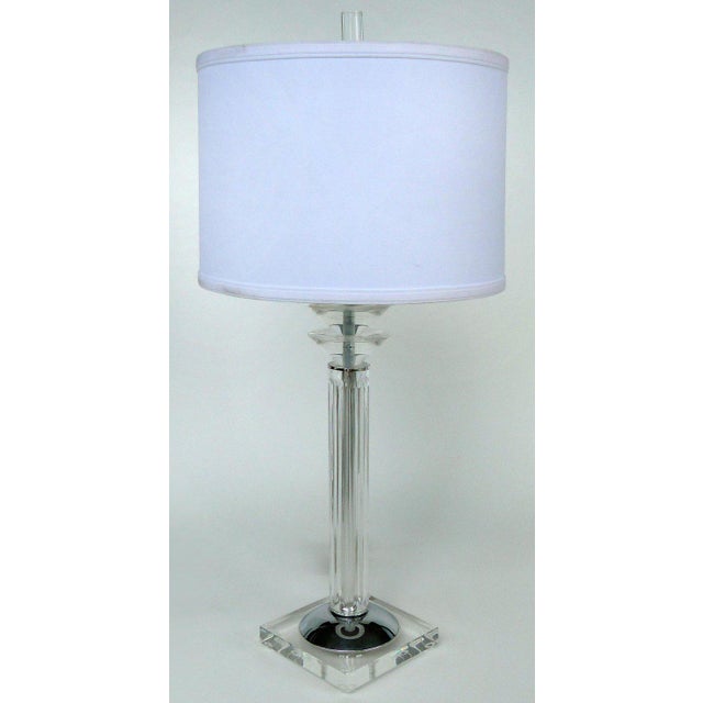 1993 Bauer Lucite Chrome Glass Table Lamps A Pair Chairish
