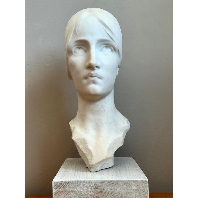 Vintage Carved Marble Head Sculpture For Sale - Image 10 of 18