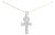 10K Yellow Gold 1.00 Cttw Ankh Cross Pendant (H-I Color, SI1-SI2 Clarity) -18" Inches For Sale