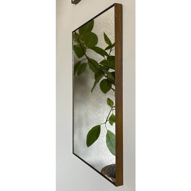 1970s 1970s Italian Brass Rectangle Mirror, Set of 6 For Sale - Image 5 of 5