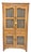 Vintage Wood Storage Cabinet With Woven Cane Panel Doors For Sale
