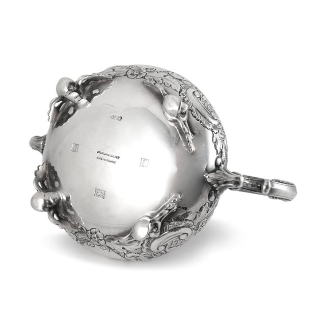 Metal Antique j.g Ltd Heavy 925 Sterling Silver Sugar Bowl & Cover Individual Tea Set For Sale - Image 7 of 9