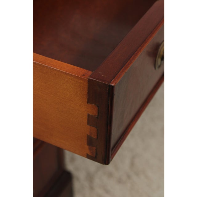 English Mahogany 3 Panel Leather Top Executive Desk For Sale In Philadelphia - Image 6 of 16