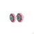 Modern 0.95 Carat Round Brilliant Cut Diamond Emerald Ruby Gold Earrings, Pair For Sale - Image 3 of 9