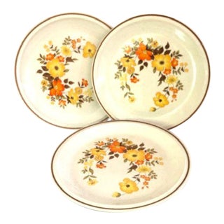 Mid-Century Casual Elegance Hearthside Pattern Dinner Plates- Set of 4 For Sale