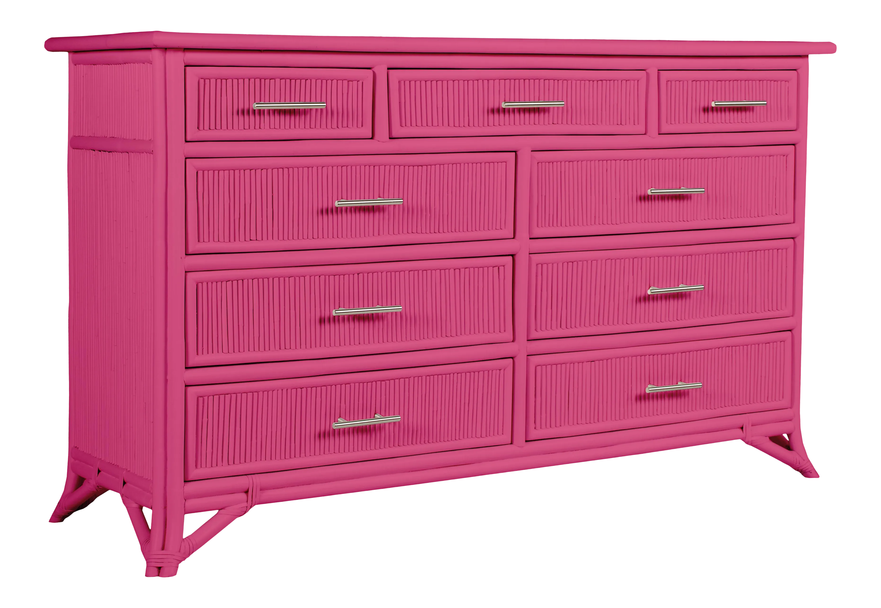 Aruba Nine-Drawer Dresser - Bright Pink