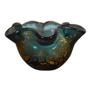 Italian Murano Gold Fleck Bowl For Sale