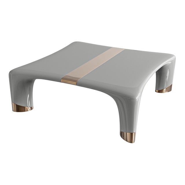 Not Yet Made - Made To Order "Perla" Coffee Table With Stainless Steel and Bronze Details For Sale - Image 5 of 9